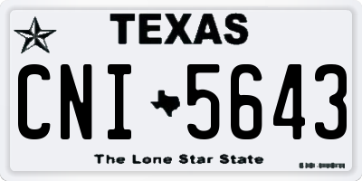 TX license plate CNI5643