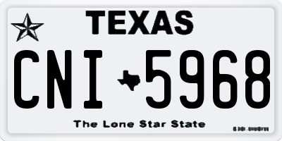 TX license plate CNI5968