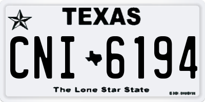 TX license plate CNI6194