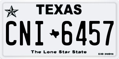 TX license plate CNI6457
