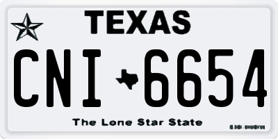 TX license plate CNI6654