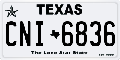 TX license plate CNI6836