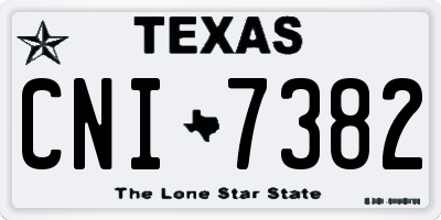 TX license plate CNI7382