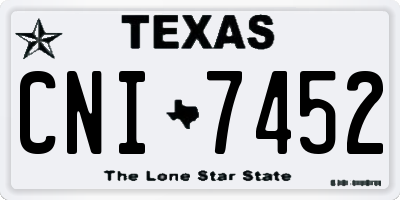 TX license plate CNI7452