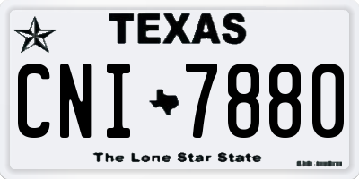 TX license plate CNI7880