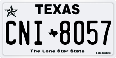 TX license plate CNI8057