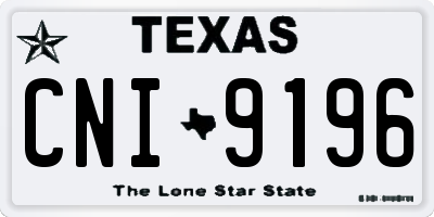 TX license plate CNI9196