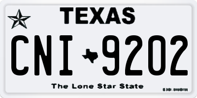 TX license plate CNI9202