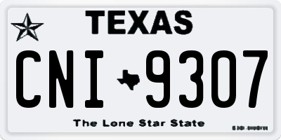 TX license plate CNI9307