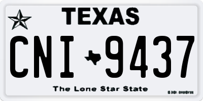 TX license plate CNI9437