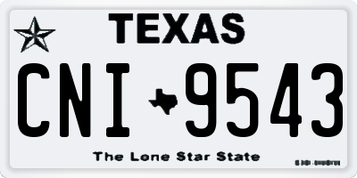 TX license plate CNI9543