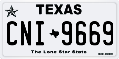 TX license plate CNI9669