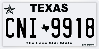 TX license plate CNI9918
