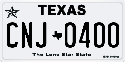 TX license plate CNJ0400
