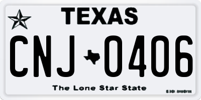 TX license plate CNJ0406