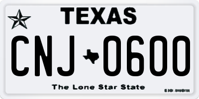 TX license plate CNJ0600