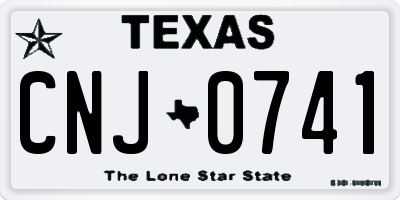 TX license plate CNJ0741