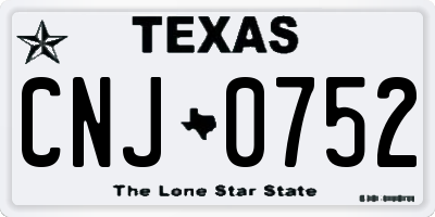TX license plate CNJ0752