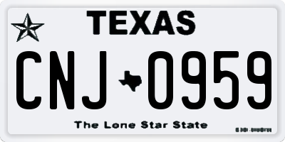 TX license plate CNJ0959
