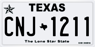 TX license plate CNJ1211