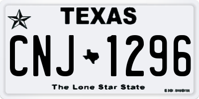 TX license plate CNJ1296