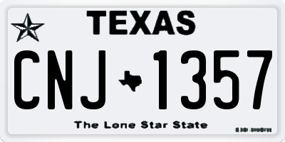 TX license plate CNJ1357