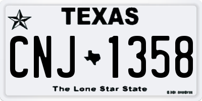 TX license plate CNJ1358