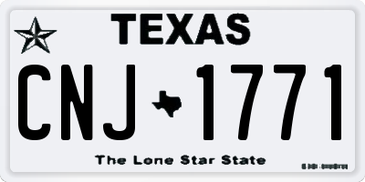 TX license plate CNJ1771