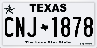 TX license plate CNJ1878