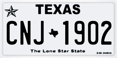 TX license plate CNJ1902