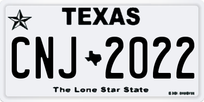 TX license plate CNJ2022