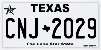 TX license plate CNJ2029
