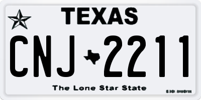 TX license plate CNJ2211