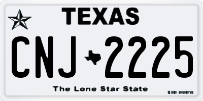 TX license plate CNJ2225