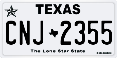 TX license plate CNJ2355