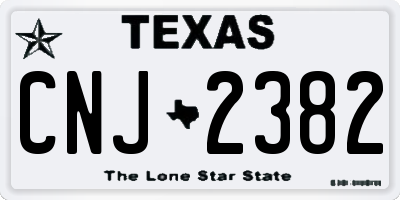 TX license plate CNJ2382