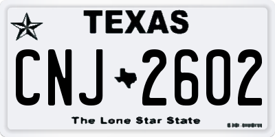 TX license plate CNJ2602