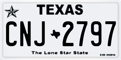 TX license plate CNJ2797