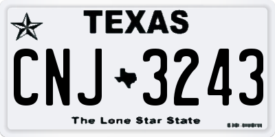 TX license plate CNJ3243