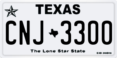 TX license plate CNJ3300