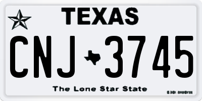 TX license plate CNJ3745