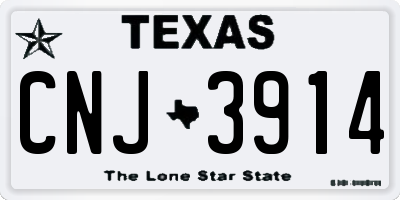 TX license plate CNJ3914
