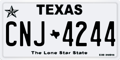 TX license plate CNJ4244