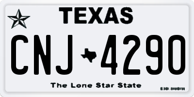 TX license plate CNJ4290