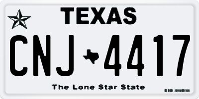 TX license plate CNJ4417