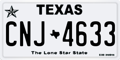 TX license plate CNJ4633