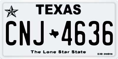 TX license plate CNJ4636