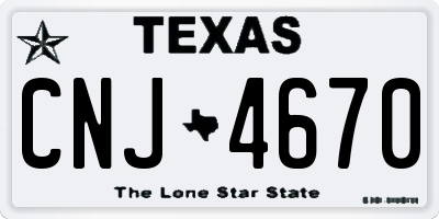 TX license plate CNJ4670