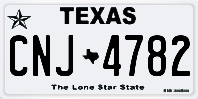 TX license plate CNJ4782