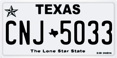TX license plate CNJ5033